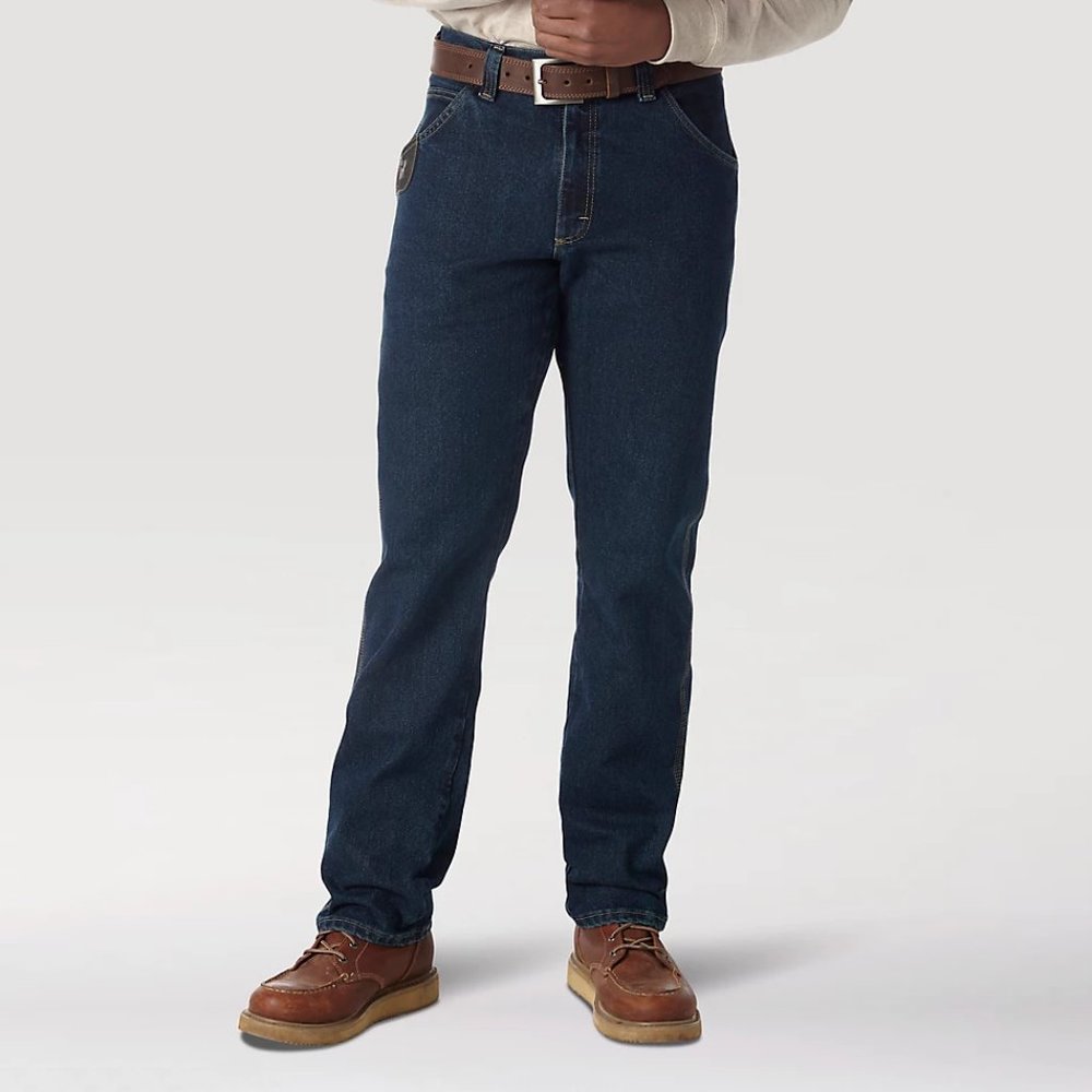 WRANGLER® RIGGS WORKWEAR® ADVANCED COMFORT FIVE POCKET JEAN IN DARK TINT 48 x 32